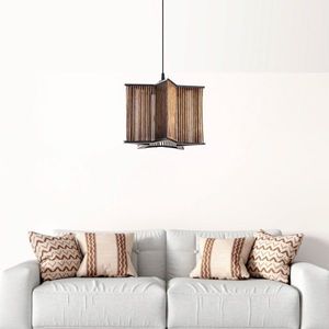 Lustra, FullHouse, 390FLH2188, Lemn, Maro antichizat imagine