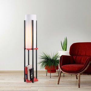 Lampadar, Lampana, 211LMP1117, Metal, Negru/Rosu imagine