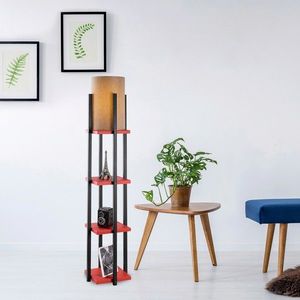 Lampadar, Lampana, 211LMP1108, Metal, Negru/Rosu imagine