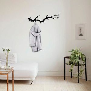 Cuier de perete, Bough, Metal, Dimensiune: 87 x 22 cm, Negru imagine
