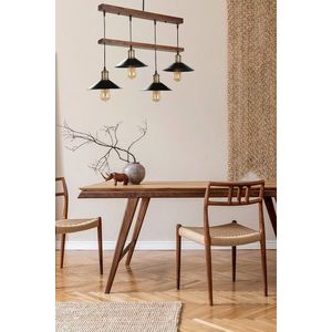 Lustra, Luin, 534LUN3410, Lemn, Maro / Negru imagine