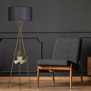 Lampadar, Luin, 534LUN3689, Metal, Negru imagine