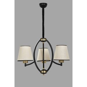 Lustra, Luin, 534LUN3297, Metal, Bej / Negru / Auriu imagine