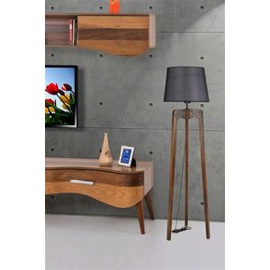 Lampadar, Luin, 534LUN4411, Lemn de brad, Nuc / Negru imagine