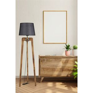 Lampadar, Luin, 534LUN4418, Lemn de brad, Nuc / Negru imagine