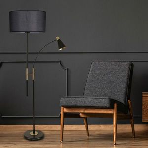 Lampadar, Luin, 534LUN4296, Metal, Negru imagine