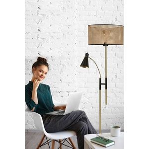 Lampadar, Luin, 534LUN4276, Metal, Răchită / Negru imagine