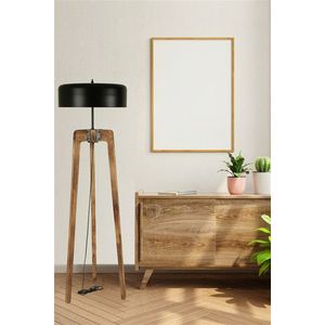 Lampadar, Luin, 534LUN4417, Lemn de brad, Nuc / Negru imagine