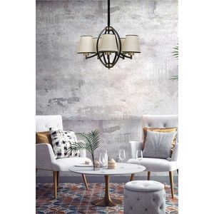 Lustra, Luin, 534LUN3299, Metal, Bej / Negru / Auriu imagine