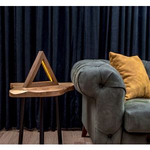 Lampa de masa, Lustro, 812LST1408, Lemn de molid, Maro imagine