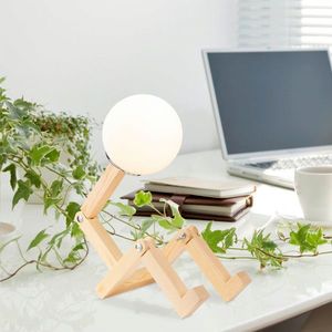 Lampa de masa, Noor, 525NOR2148, Lemn, Natural imagine