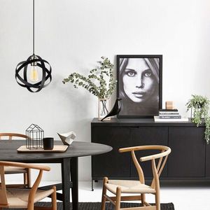 Lustra, Opviq, 892OPV1539, Metal, Negru/Nichel imagine