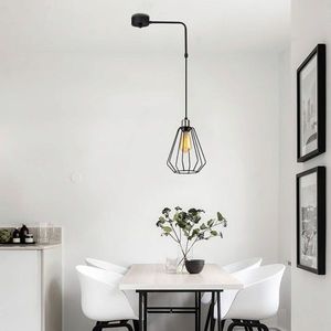 Lustra, Opviq, 892OPV1492, Fier, Negru imagine