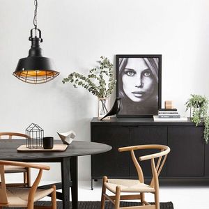 Lustra, Opviq, 892OPV1466, Metal, Negru imagine