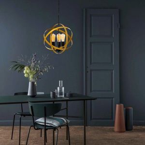 Lustra, Opviq, 892OPV1516, Metal, Aur/Negru imagine