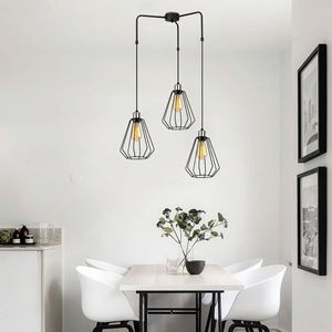 Lustra, Opviq, 892OPV1494, Metal, Negru imagine