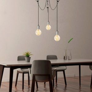 Lustra, Opviq, 892OPV1744, Metal, Negru/Nichel imagine