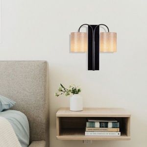 Aplica de perete, Opviq, 892OPV1218, Metal, Negru / Crem imagine