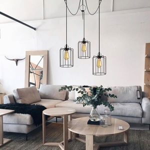 Lustra, Opviq, 892OPV1699, Metal, Negru imagine