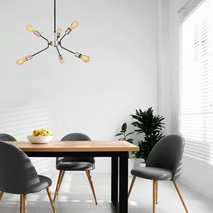Lustra, Opviq, 892OPV1443, Metal, Negru/Nichel imagine