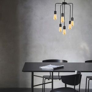 Lustra, Opviq, 892OPV1436, Fier, Negru imagine