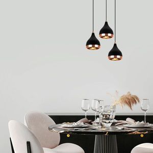 Lustra, Opviq, 892OPV1942, Metal, Negru/Cupru imagine