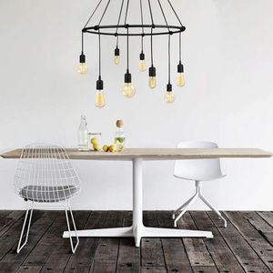 Lustra, Opviq, 892OPV1449, Metal, Negru imagine