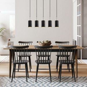 Lustra, Opviq, 892OPV1653, Metal, Negru/Nichel imagine