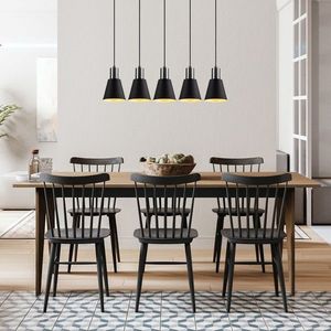Lustra, Opviq, 892OPV1647, Metal, Negru/Nichel imagine