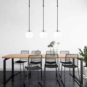 Lustra, Opviq, 892OPV1604, Metal, Alb/Negru imagine