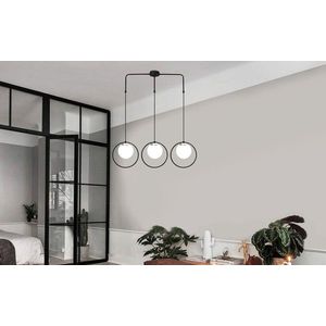 Lustra, Opviq, 892OPV1606, Metal, Alb/Negru imagine