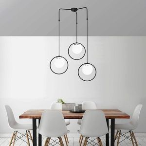 Lustra, Opviq, 892OPV1485, Metal, Alb/Negru imagine
