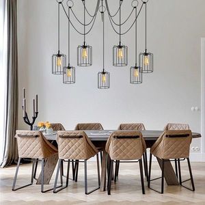 Lustra, Opviq, 892OPV1702, Metal, Negru imagine