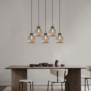 Lustra, Opviq, 892OPV1694, Metal, Negru imagine