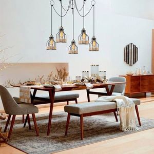 Lustra, Opviq, 892OPV1689, Metal, Negru imagine