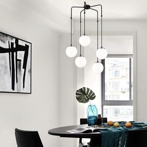 Lustra, Opviq, 892OPV1473, Metal, Alb/Negru imagine