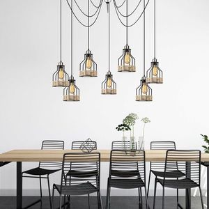 Lustra, Opviq, 892OPV1690, Fier, Negru imagine