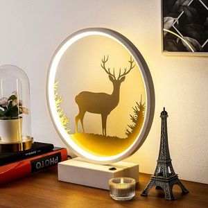 Lampa de masa, Shadow, 526SHD1145, Metal, Alb/Auriu imagine