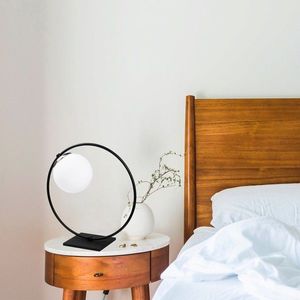Lampa de masa, Sheen, 521SHN2211, Metal, Alb/Negru imagine