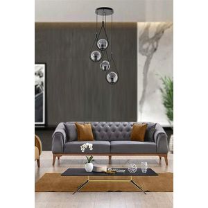 Lustra, Stala, 846STL2862, Metal, Negru imagine