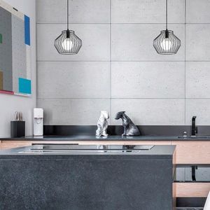 Lustra, Tatum, 584TTM1419, Metal, Negru imagine