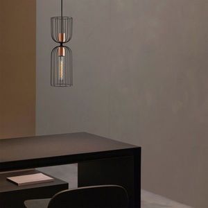Lustra, Tatum, 584TTM1164, Metal, Negru imagine