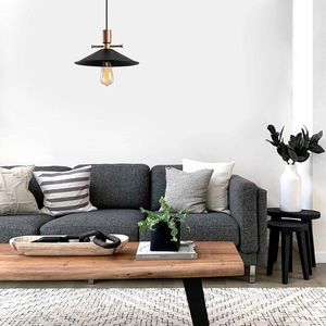 Lustra, Tatum, 584TTM1153, Metal, Negru/Cupru imagine