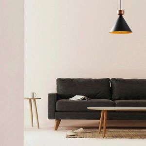 Lustra, Tatum, 584TTM1134, Metal, Negru/Cupru imagine