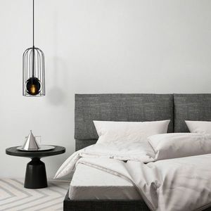 Lustra, Tatum, 584TTM1317, Metal, Negru / Fume imagine