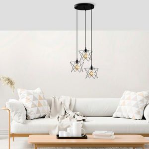 Lustra, Tatum, 584TTM2117, Metal, Negru imagine