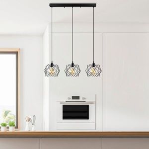 Lustra, Tatum, 584TTM2113, Metal, Negru imagine