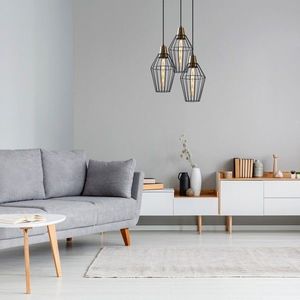 Lustra, Tatum, 584TTM1349, Metal, Negru imagine