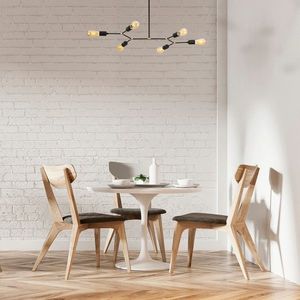 Lustra, Tatum, 584TTM1249, Metal, Negru imagine