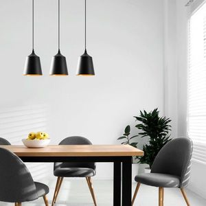 Lustra, Tatum, 584TTM1337, Metal, Negru imagine